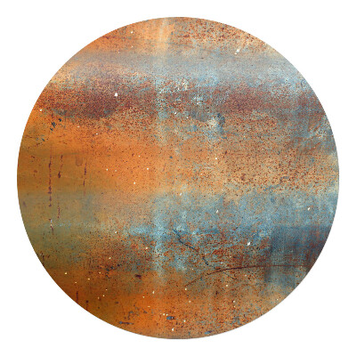 Ochranná podložka pod židli kulatá Rez a kovová textura