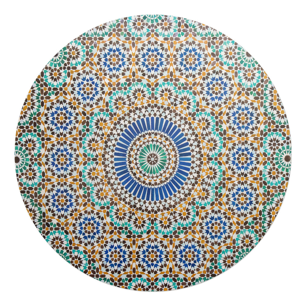 Podložka pod židli kulatá Geometrický mozaikový vzor