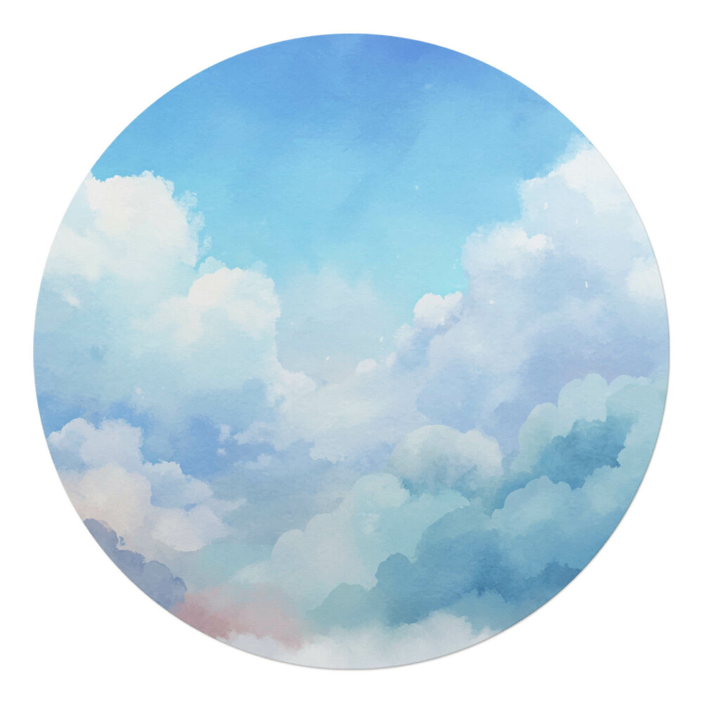 Podložka pod křeslo kulatá Malované mraky