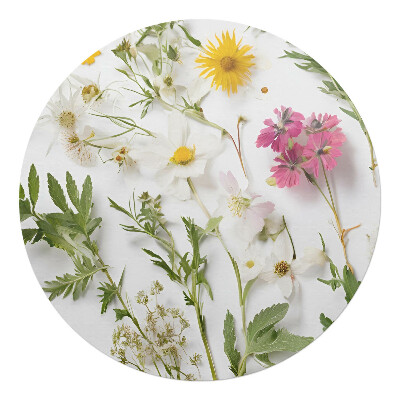 Ochranná podložka na podlahu kulatá Květy a listy