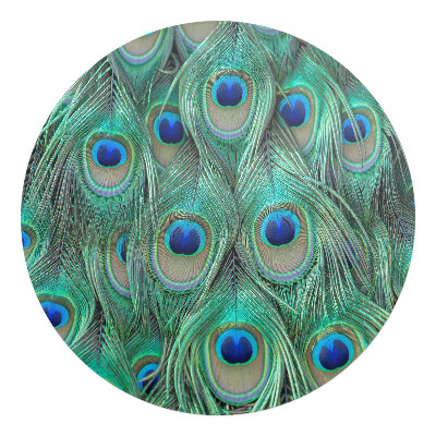 Ochranná podložka na podlahu kulatá Vzor pavího peří