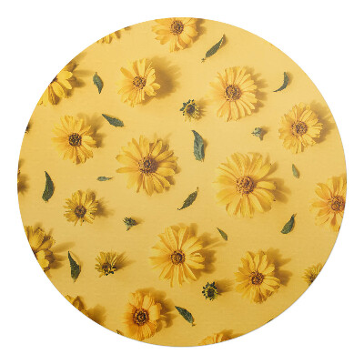 Ochranná podložka pod židli kulatá Květiny na pozadí