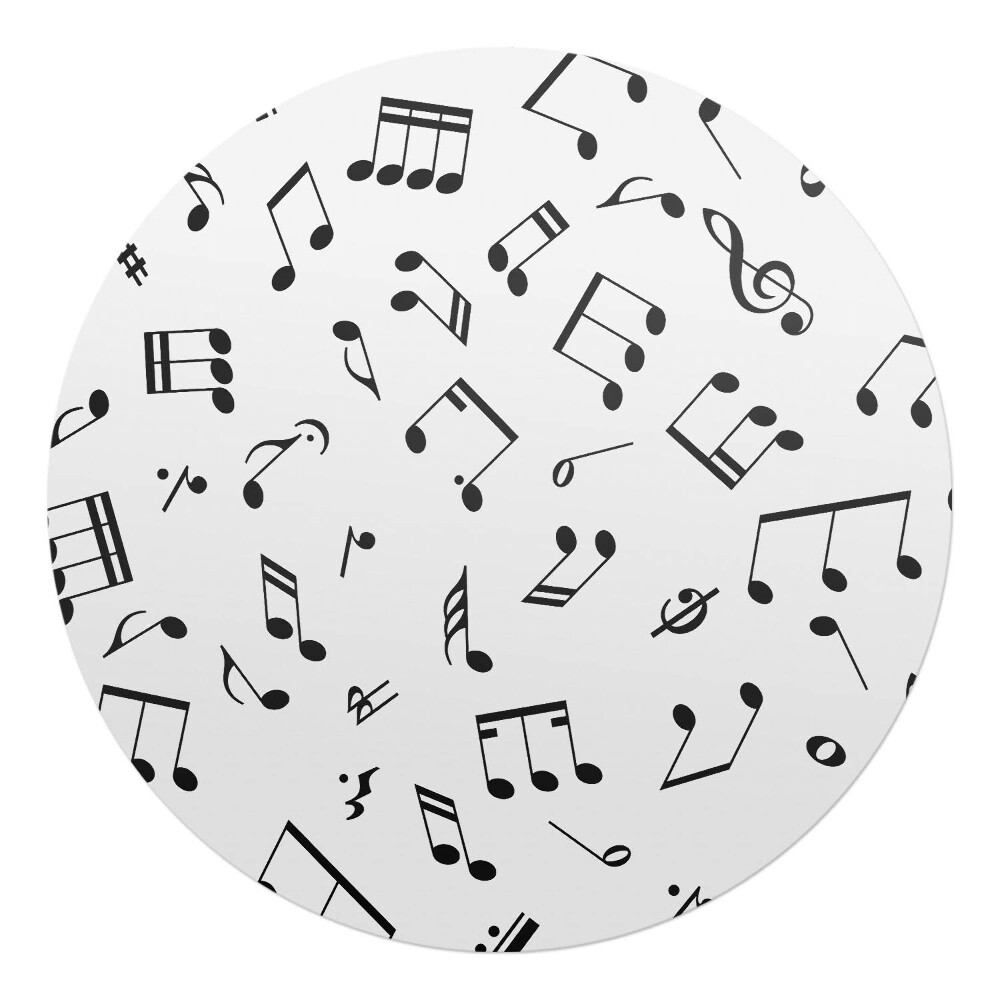 Podložka pod křeslo kulatá Vzorek hudebních poznámek