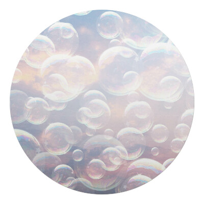 Podložka pod židli kulatá Mýdlové bubliny v oblacích