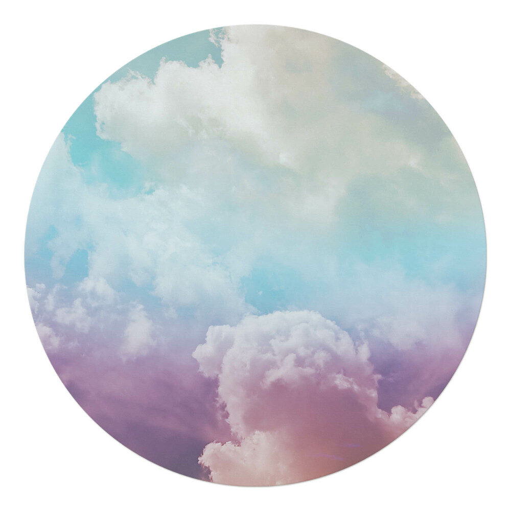 Ochranná podložka pod židli kulatá Pastelové mraky