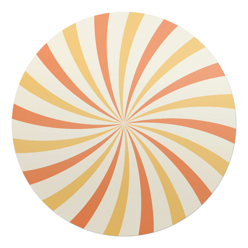 Podložka pod židli kulatá Retro vířící pruhy