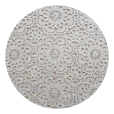 Ochranná podložka pod židli kulatá Krajkové květiny