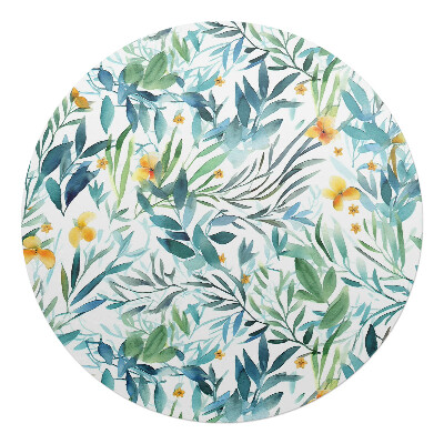 Ochranná podložka pod židli kulatá Rostlinný akvarel