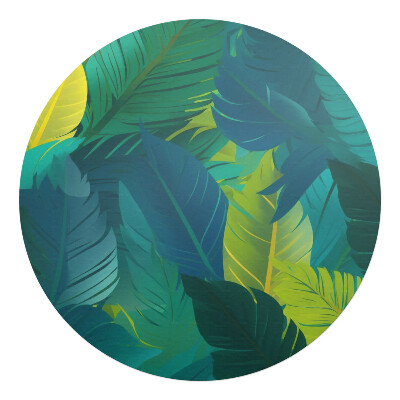 Ochranná podložka na podlahu kulatá Tropické listy