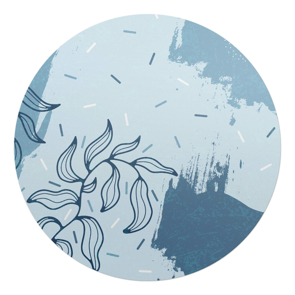 Ochranná podložka na podlahu kulatá Abstraktní rostlinný vzor