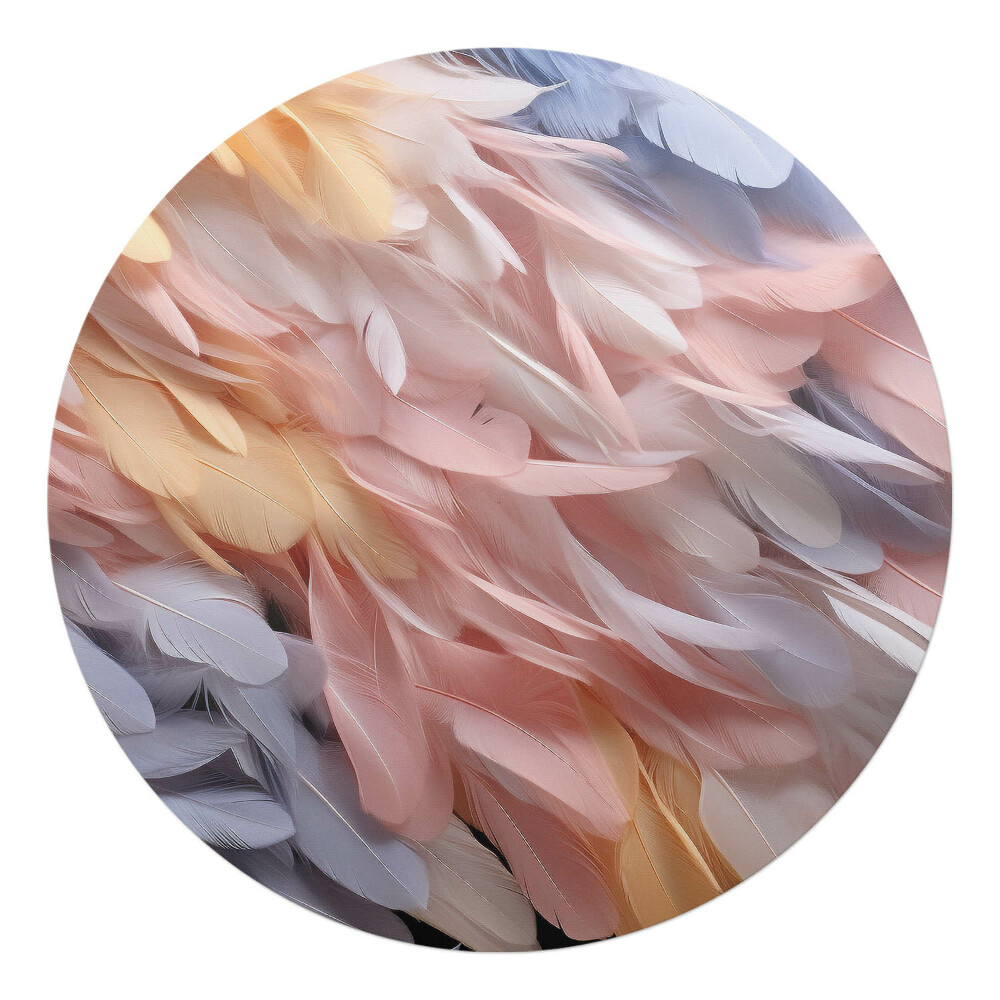 Ochranná podložka pod židli kulatá Pastelové peří