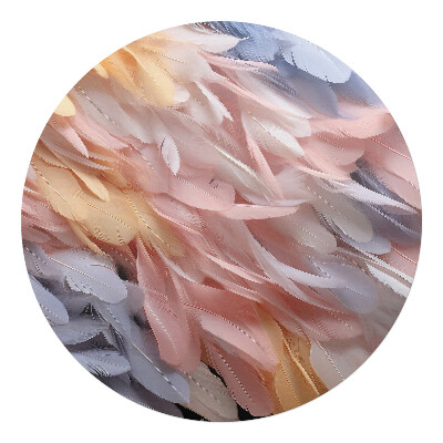 Ochranná podložka pod židli kulatá Pastelové peří