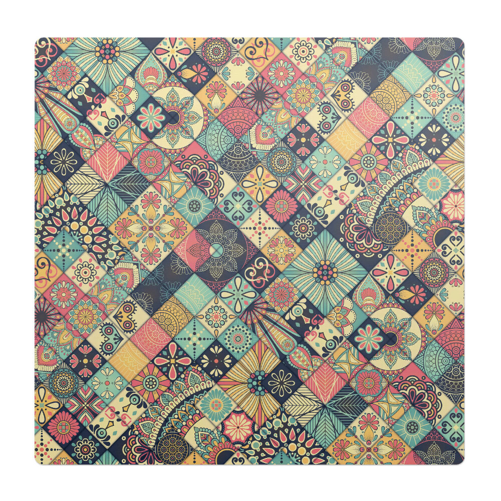 Podložka pod křeslo Květinová patchworková výzdoba