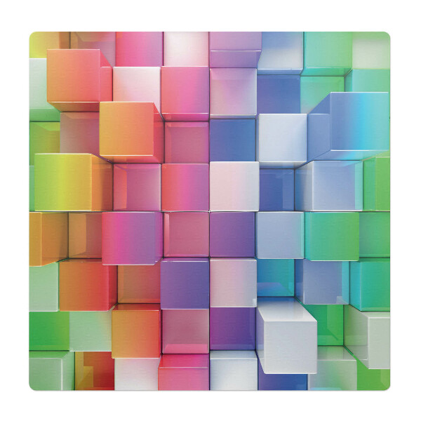 Ochranná podložka pod židli Barevné 3D kostky