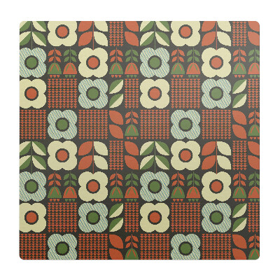 Podložka pod křeslo Retro květiny a listy