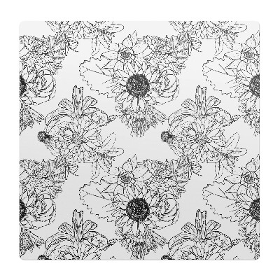 Podložka pod židli Květinový lineární vzor