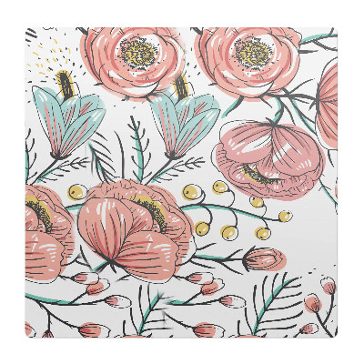 Ochranná podložka pod židli Retro květinový vzor