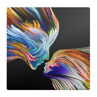 Podložka pod židli Barevné tváře v pohybu