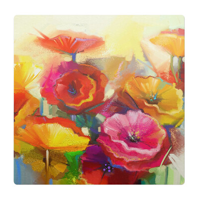 Podložka pod židli Květiny v abstrakci