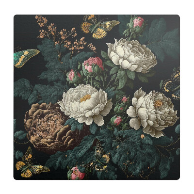 Ochranná podložka na podlahu Květiny a motýli