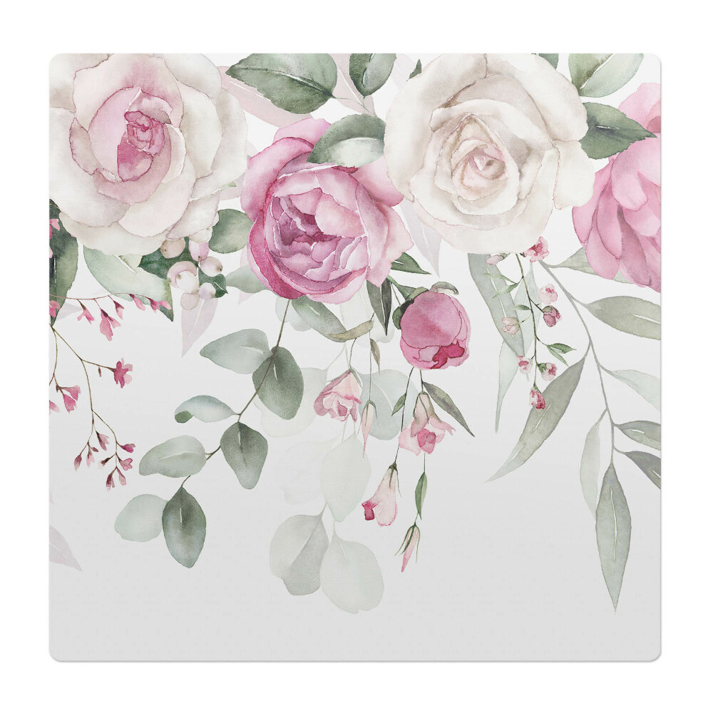 Podložka pod židli Pastelové květiny a listy