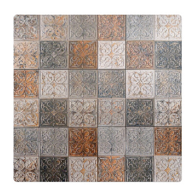 Ochranná podložka pod židli Čtvercový retro vzor