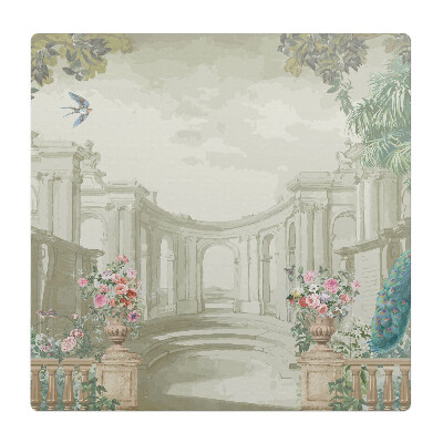 Podložka pod křeslo Palácová zahrada s ptáky