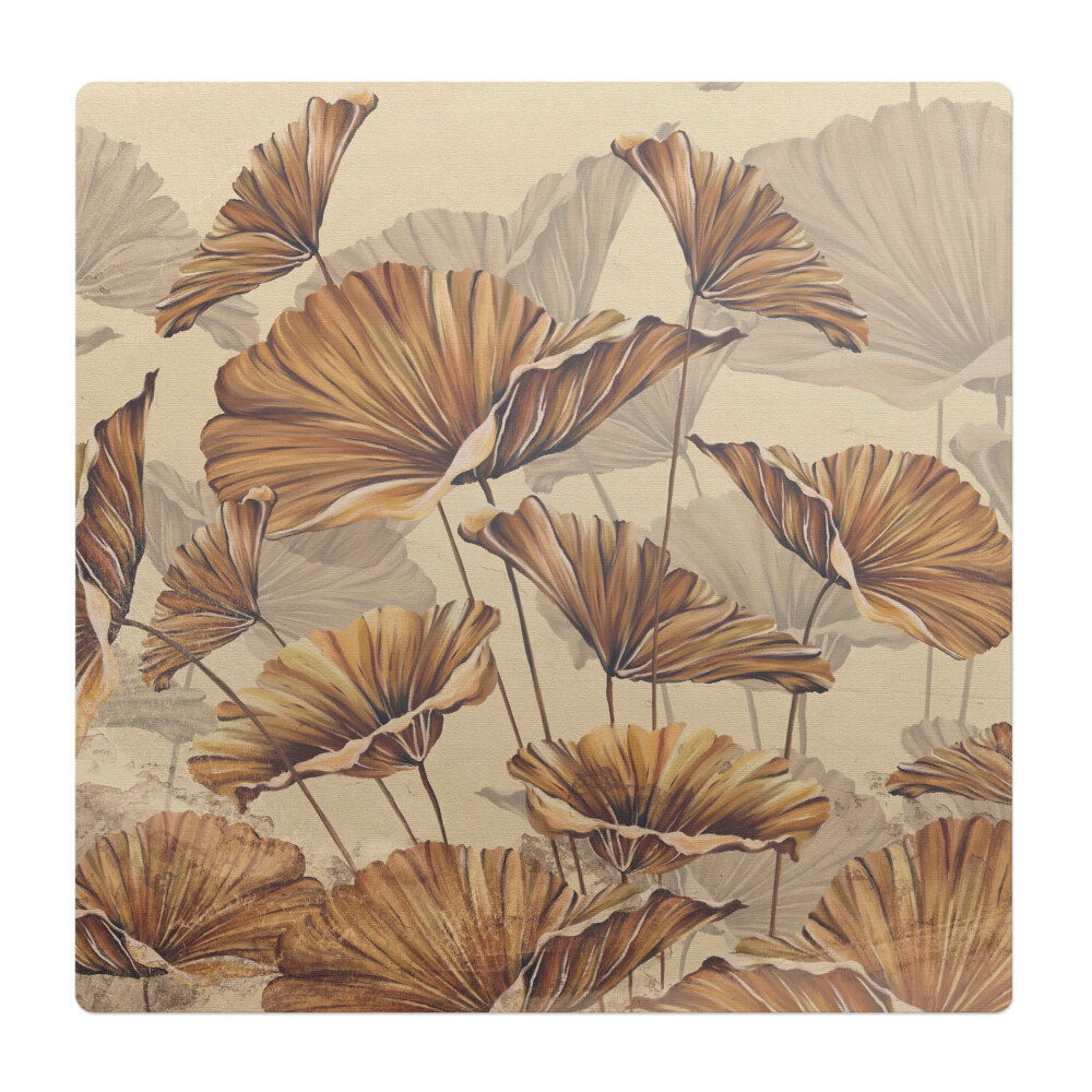 Ochranná podložka pod židli Květiny v sépiovém odstínu