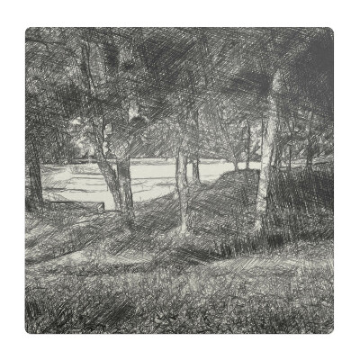 Podložka pod židli Les v náčrtu