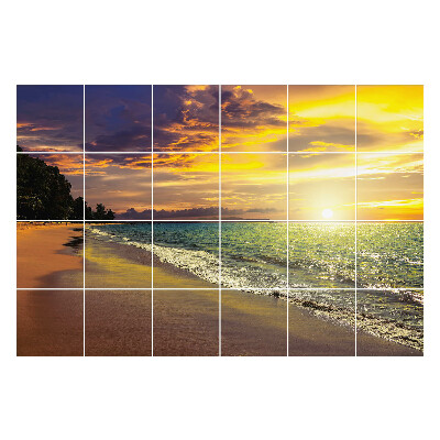 Samolepka na dlaždice Malebný západ slunce nad mořem