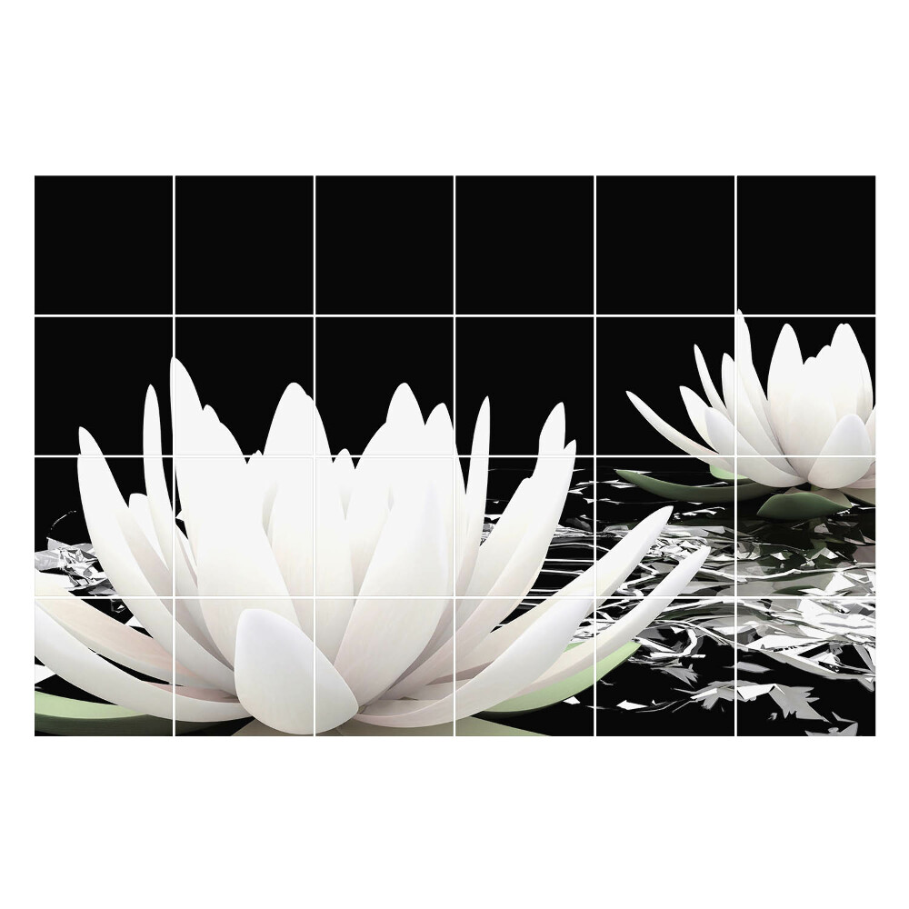 Nálepka na dlaždice Květiny na vodě