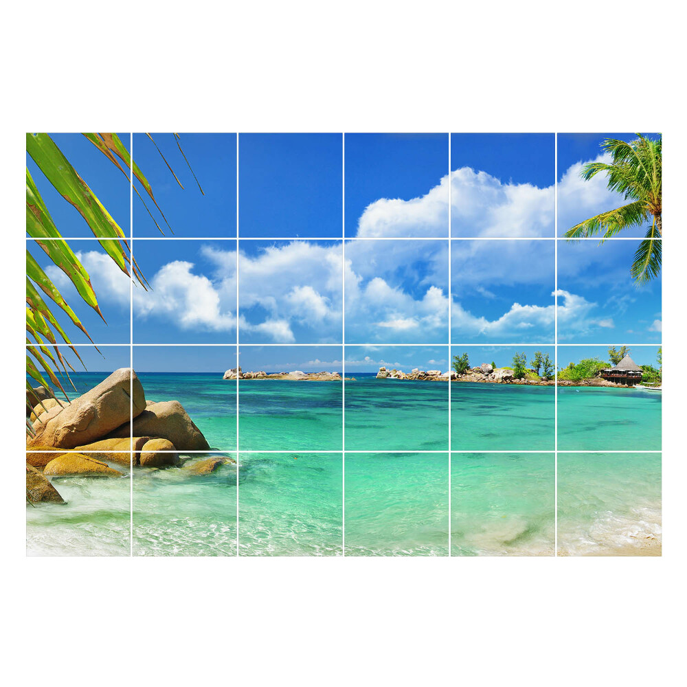 Samolepka na dlaždice Tropický ráj u vody