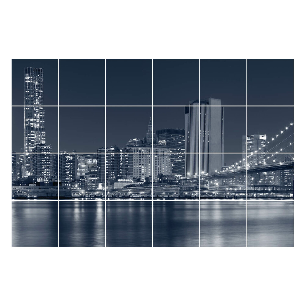 Nálepka na dlaždice Moderní město v noci