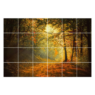 Nálepka na dlaždice Podzimní lesní krajina