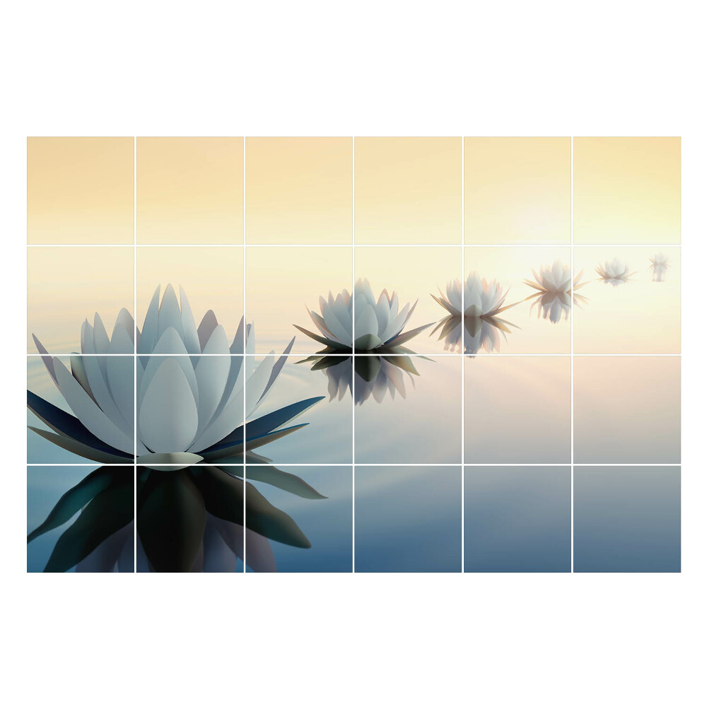 Samolepka na dlaždice Květiny na vodě