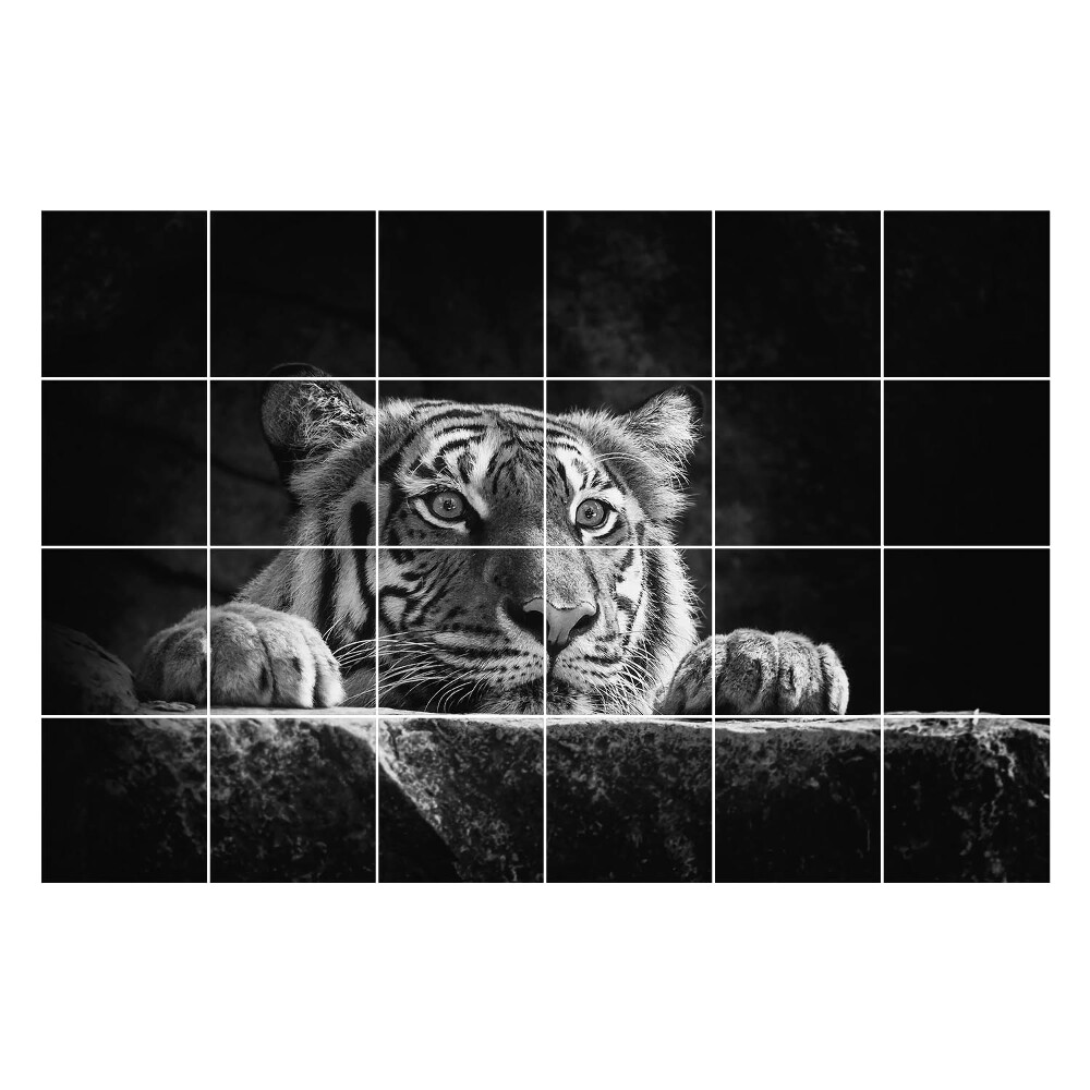 Nálepka na dlaždice Detailní záběr na tygra