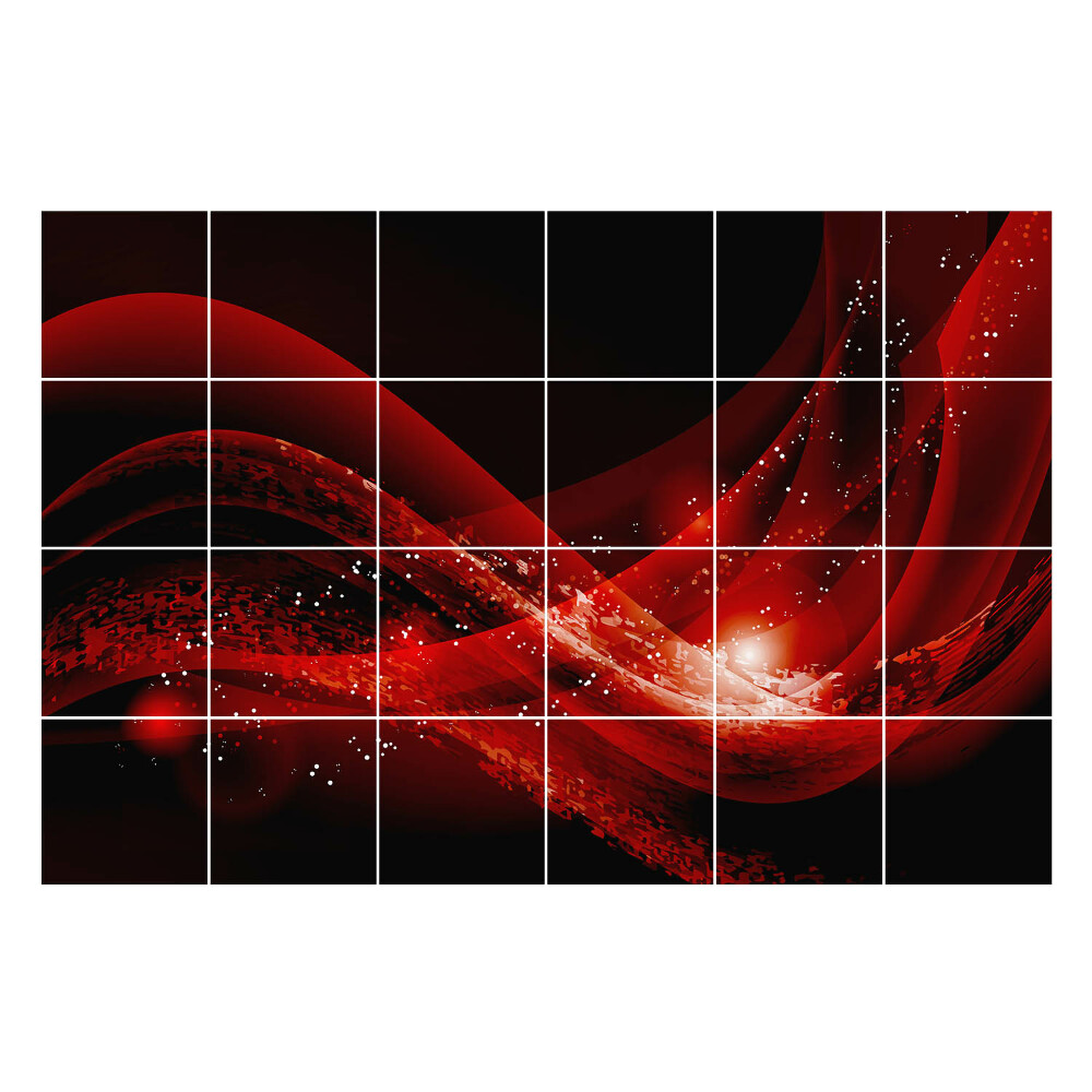 Nálepka na dlaždice Dynamické vlny s leskem