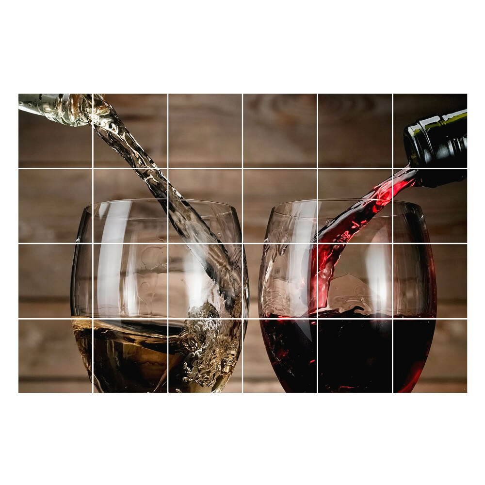 Samolepka na dlaždice Nalévání nápojů do sklenic