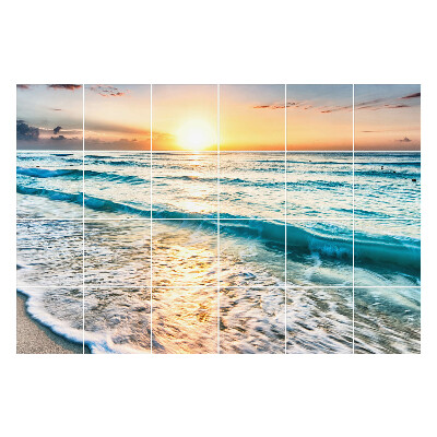 Nálepka na dlaždice Západ slunce nad mořem