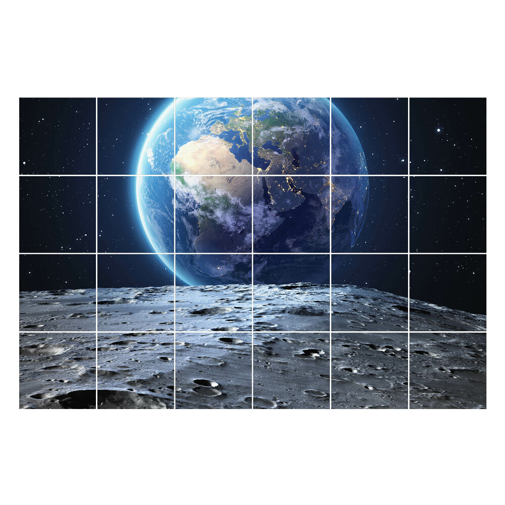 Nálepka na dlaždice Pohled na Zemi z Měsíce