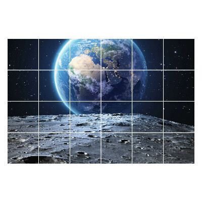 Nálepka na dlaždice Pohled na Zemi z Měsíce