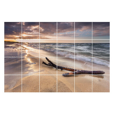 Samolepka na dlaždice Západ slunce nad mořem