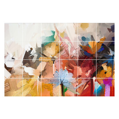 Nálepka na dlaždice Abstraktní květiny v pohybu