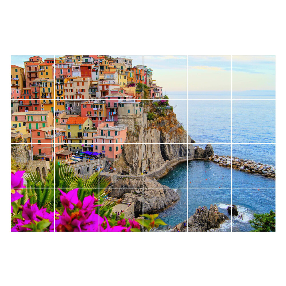 Nálepka na dlaždice Malebná přímořská vesnička