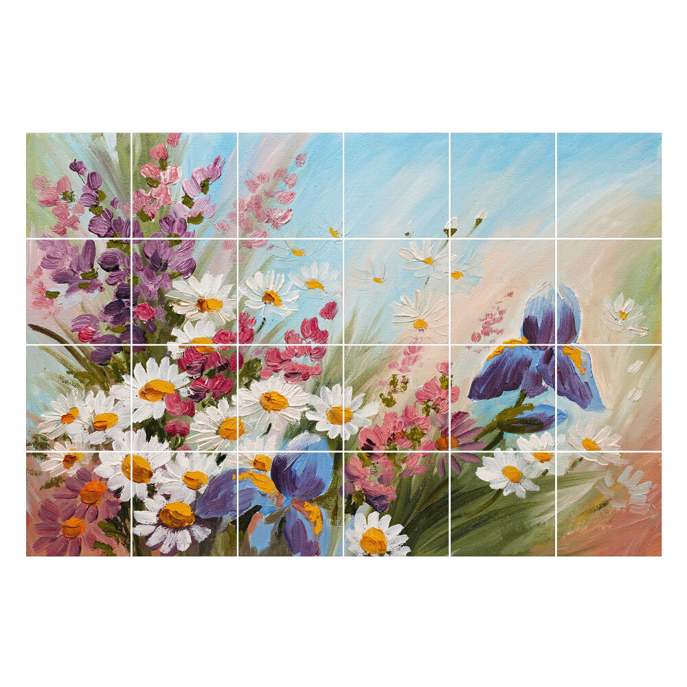 Samolepka na dlaždice Květinová kytice v jarním prostředí