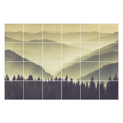 Samolepka na dlaždice Mystické horské krajiny