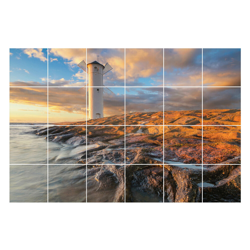 Samolepka na dlaždice Maják na břehu