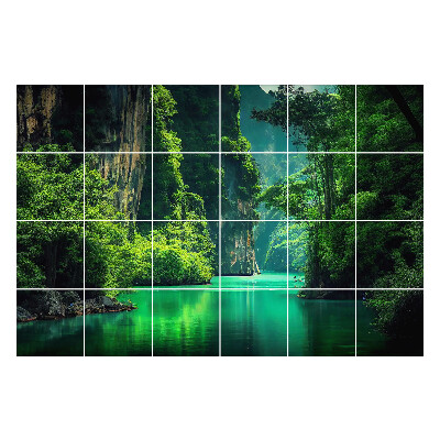 Samolepka na dlaždice Malebné údolí s vodou