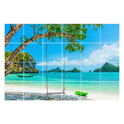 Nálepka na dlaždice Houpačka u moře