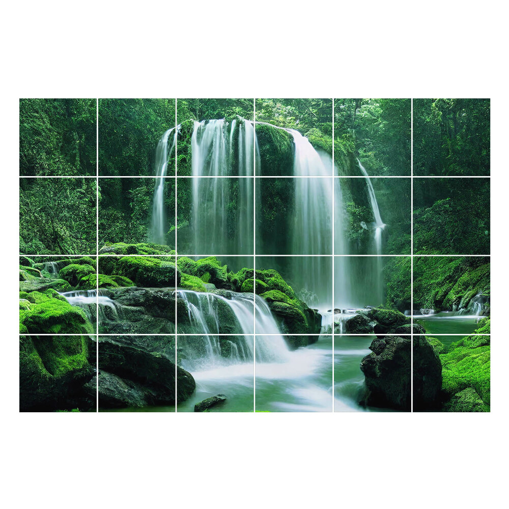 Nálepka na dlaždice Vodopád v bujné džungli